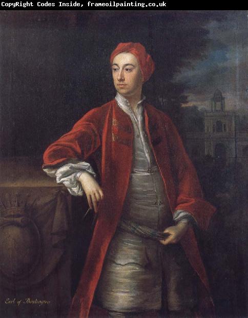 Jonathan Richardson Richard Boyle 3rd Earl of Burlington,with the Bagnio at Chiswick House,Middlesex