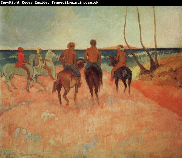 Paul Gauguin Horseman at the beach