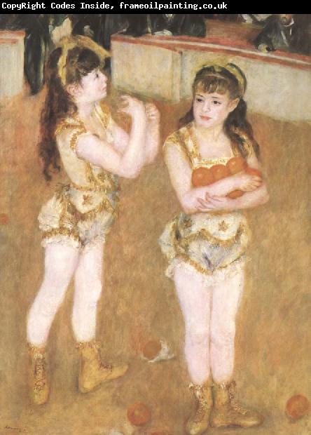 Pierre-Auguste Renoir Tva sma cirkusflickor