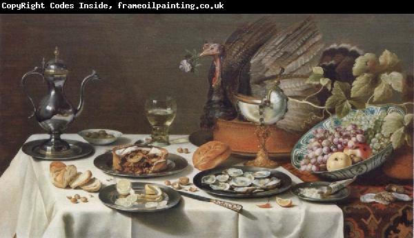 Pieter Claesz Style life with turkey