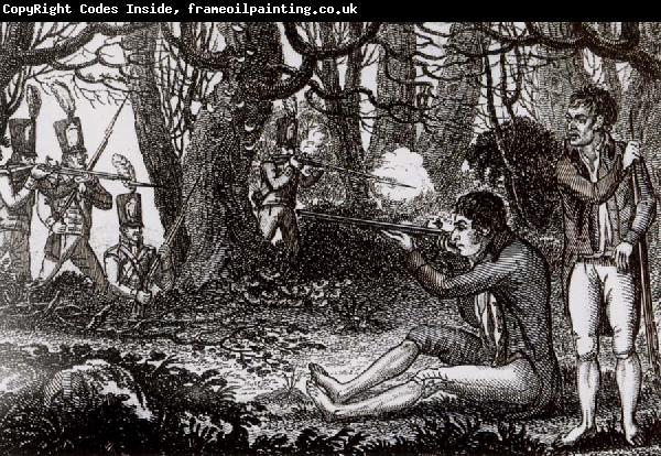 Thomas Pakenham A rebel ambush in the woods of County Wicklow,from a contemporary Print