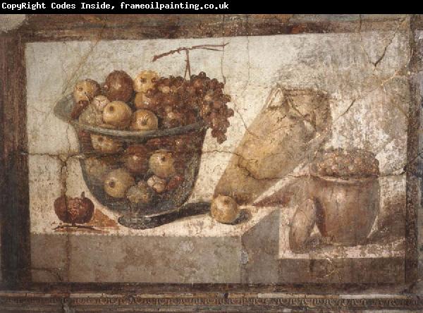 unknow artist Kristallschussel with fruits Wandschmuch out of the villa di Boscoreale