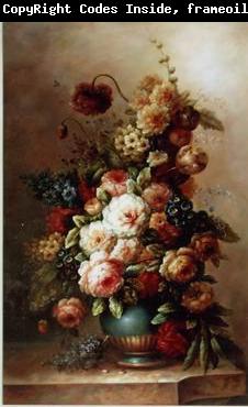 unknow artist Floral, beautiful classical still life of flowers.047