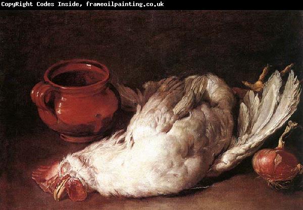 CERUTI, Giacomo Still-Life with Hen, Onion and Pot