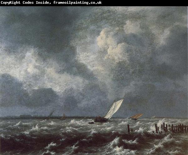 Jacob van Ruisdael View of Het Lj on a Stormy Day