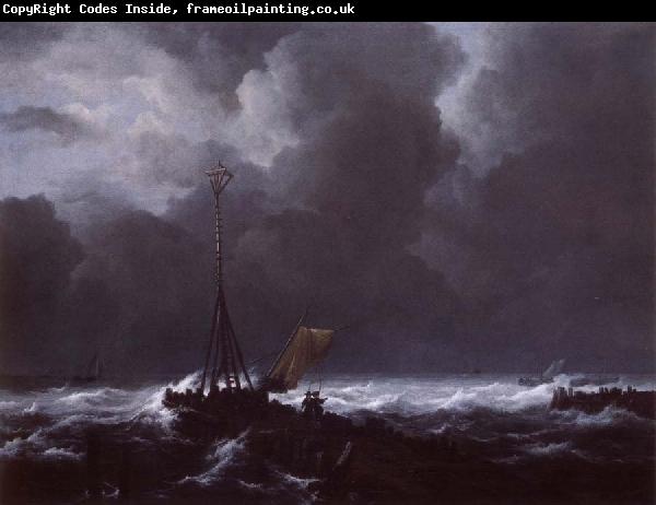 Jacob van Ruisdael View of het lj on a stormy Day