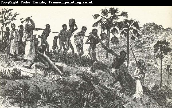 unknow artist Okade wide each other drove African slave to slavmarknaden