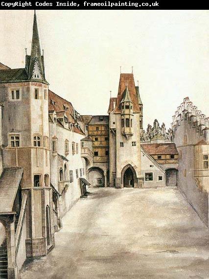 Albrecht Durer Courtyard of the Former Castle in Innsbruck without Clouds