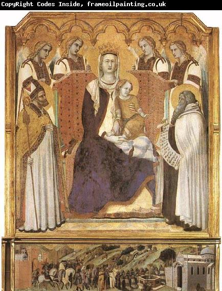 Ambrogio Lorenzetti Madonna with Angels between St Nicholas and Prophet Elisha