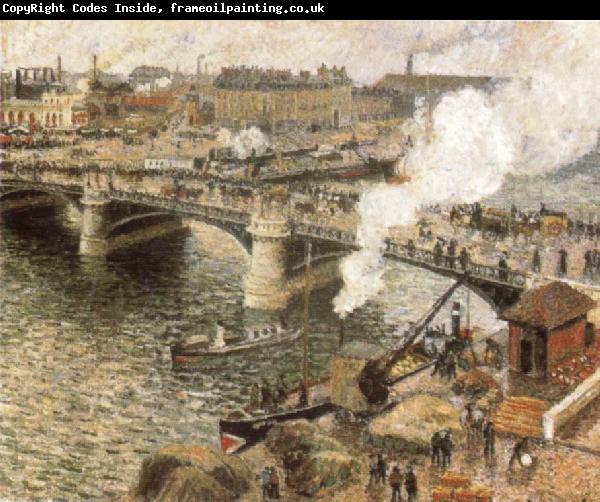 Camille Pissarro Pont Boiedieu in Rouen in a Drizzle