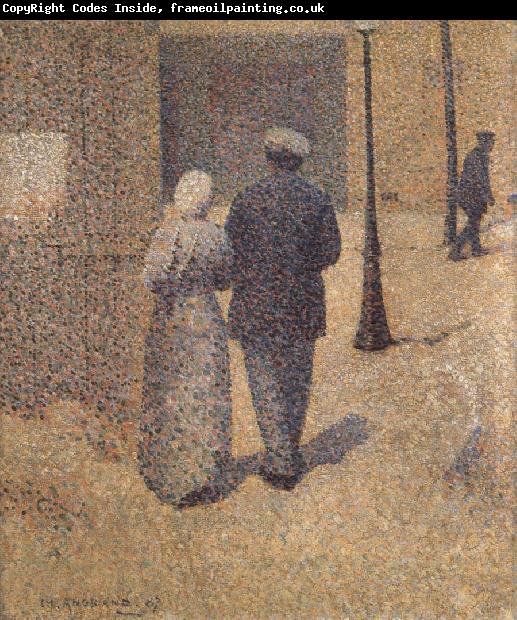 Charles Angrand Man and Woman in the Street