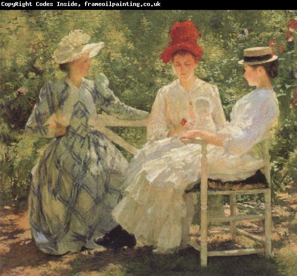 Edmund Charles Tarbell Three Sisters-A Study in june Sunlight