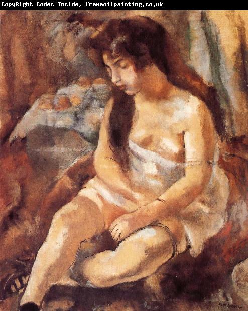 Jules Pascin Seated portrait of maiden