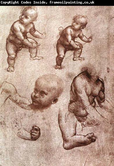 Leonardo  Da Vinci Study of a child