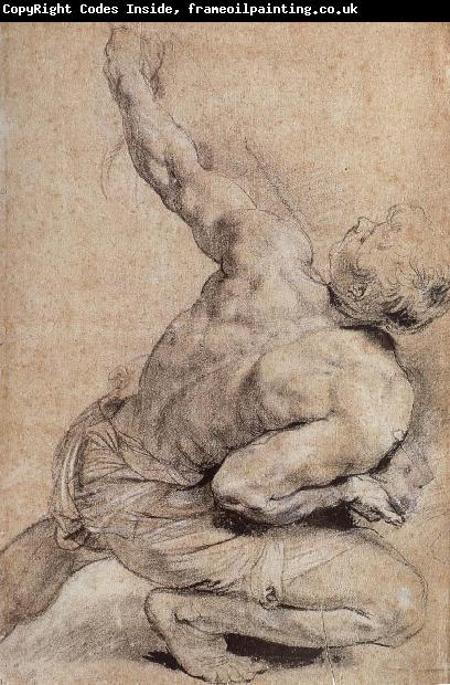 Peter Paul Rubens Pencil sketch of man-s back