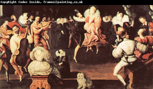 unknow artist Queen Elizabeth dancing with robert dudley,earl of Leicester