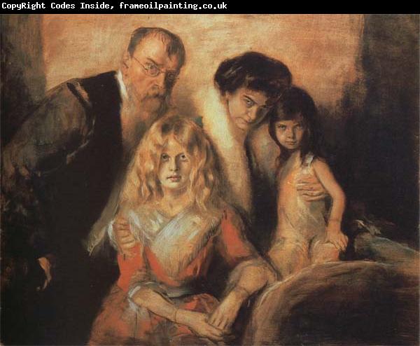 Franz von Lenbach The Artist wiht his Wife and Saughters