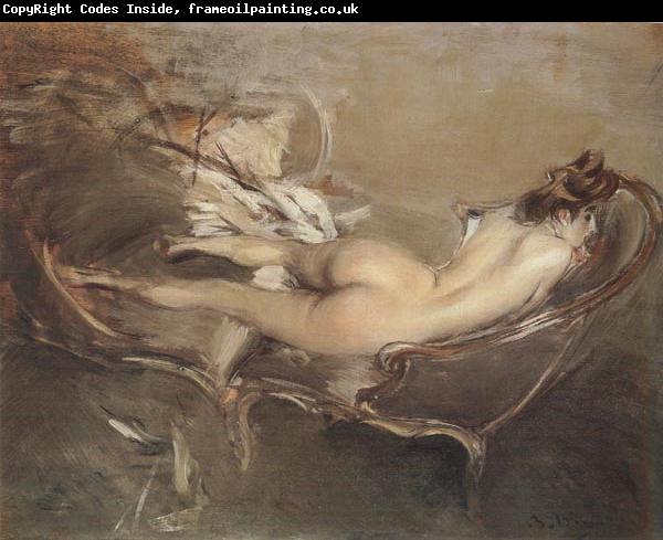 Giovanni Boldini A Reclining Nude on a Day-bed
