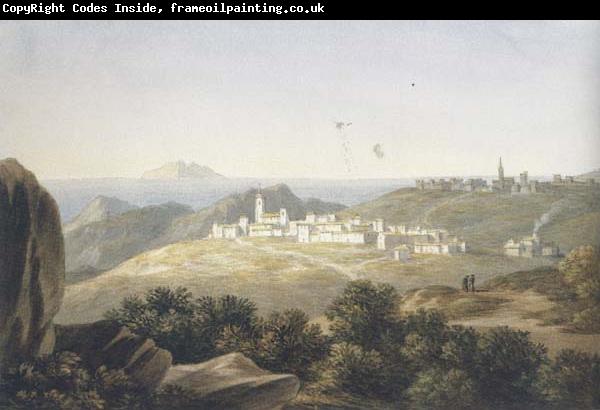 John  warwick smith The Coast and Fort of Ferrajo,on the island of Elba (mk47)