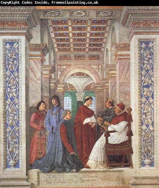 Melozzo da Forli Pope Sixtus IV appoints Platina as Prefect of the Vatican Library (mk45)