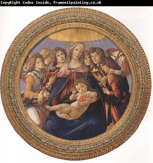 Sandro Botticelli Madonna and child with six Angels or Madonna of the Pomegranate