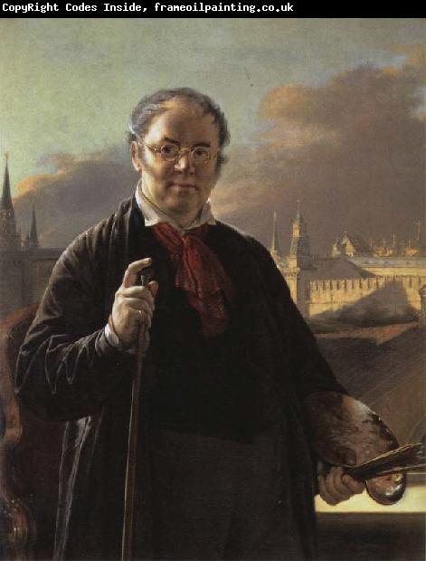 Vasily Tropinin Self-Portrait by a Window with a View on the Kremlin