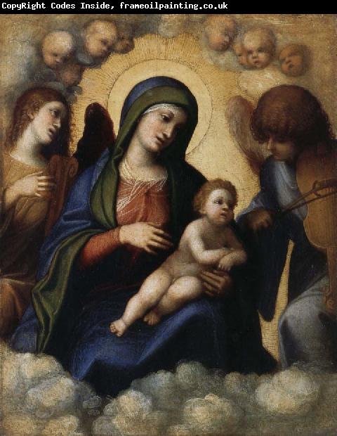 CASTIGLIONE, Giovanni Benedetto Embrace the glory of the Son and Our Lady of Angels
