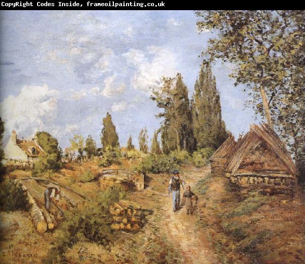 Camille Pissarro Walking in the countryside on the road loggers