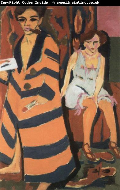 Ernst Ludwig Kirchner self portrait with a model