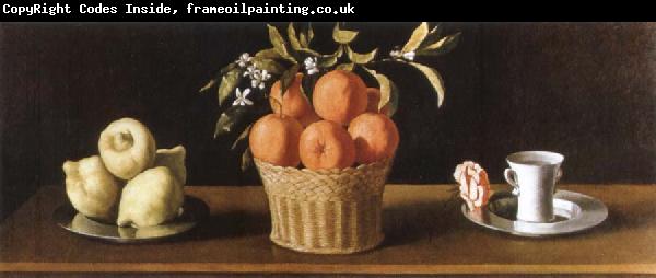 Francisco de Zurbaran still life with lemons,oranges and a rose