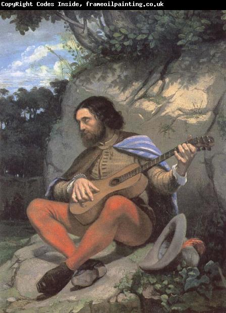 Gustave Courbet Young man in a Landscape or The Guitarreor