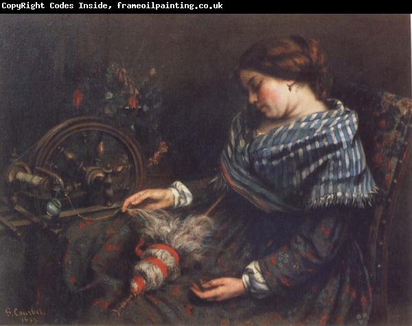 Gustave Courbet The Sleeping Spinner