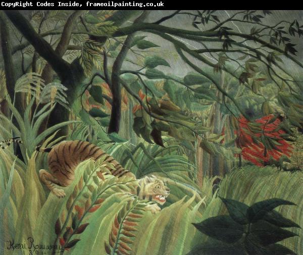 Henri Rousseau tiger in a tropical storm