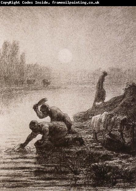 Jean Francois Millet Peasant washing the clothes