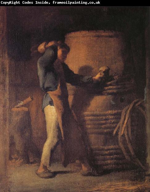 Jean Francois Millet The peasant in front of barrel