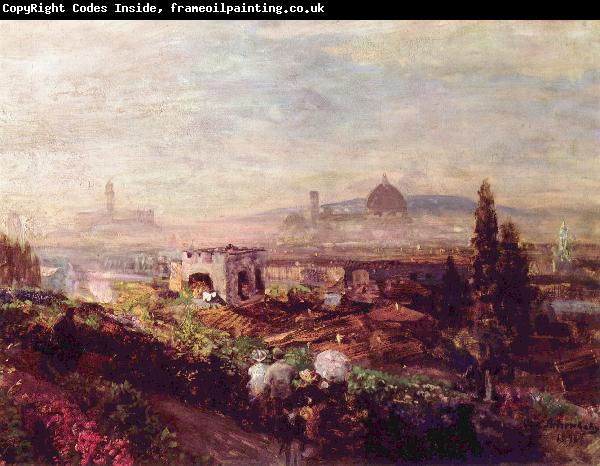 Oswald achenbach View over Florence