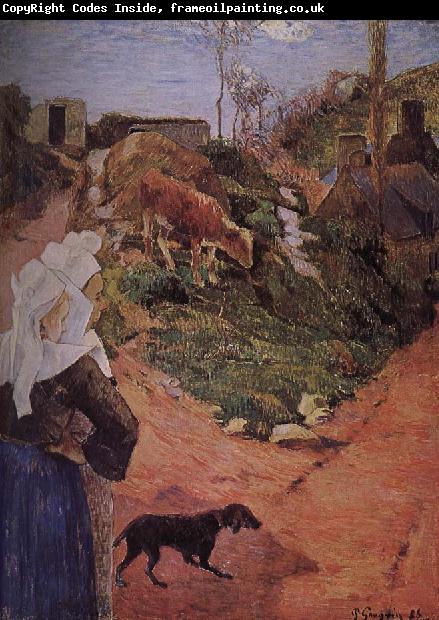 Paul Gauguin Brittany woman with calf