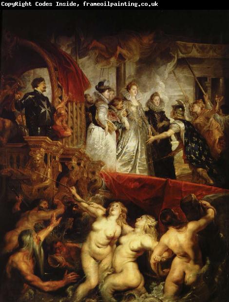 Peter Paul Rubens maria av medicis ankomst till hamnen i marseilles efter gifrermalet med henrik iv av frankrike