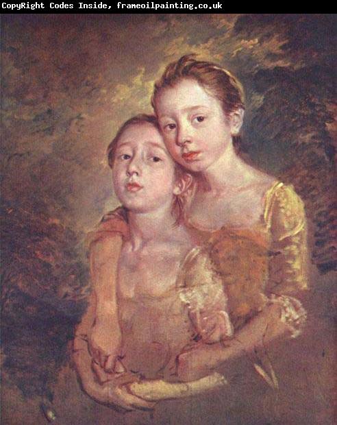 Thomas Gainsborough Two Daughters with a Cat