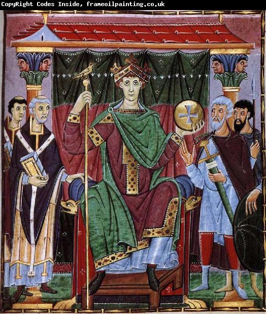 unknow artist Otto III on the throne