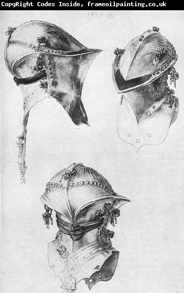 Albrecht Durer Side, Front, and Back View of a Helmet