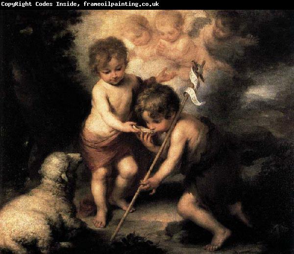 Bartolome Esteban Murillo ) Infant Christ Offering a Drink of Water to St John