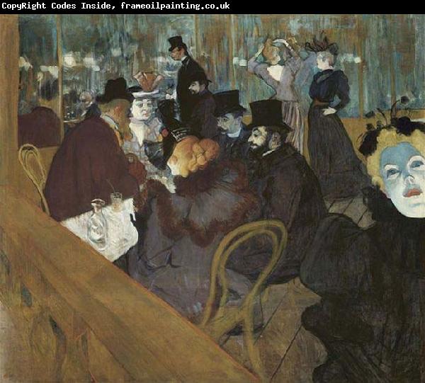 Henri de toulouse-lautrec Self portrait in the crowd, at the Moulin Rouge