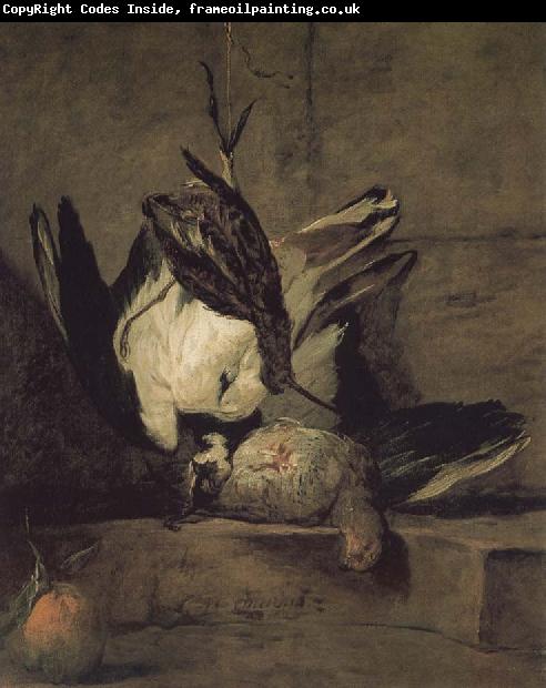 Jean Baptiste Simeon Chardin Wheat gray partridges and Orange Chicken