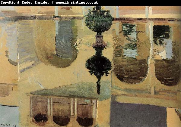 Joaquin Sorolla The reflection of the pool water