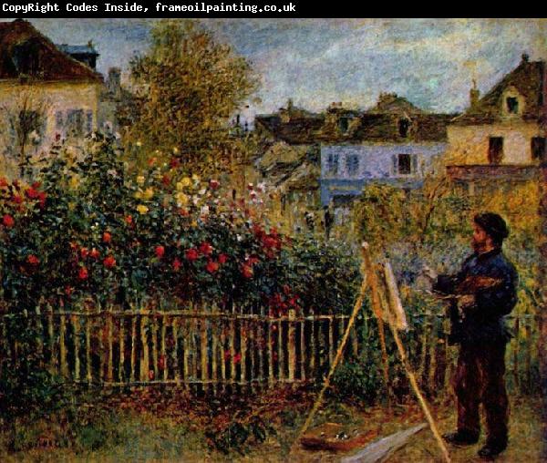 Pierre-Auguste Renoir Claude Monet Painting in His Garden at Argenteuil,