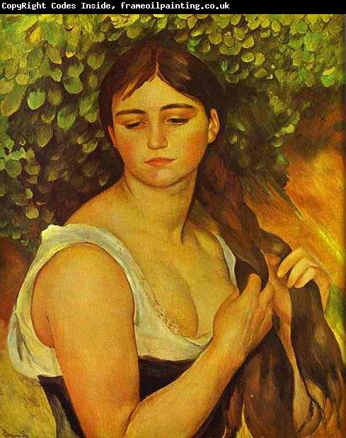 Pierre-Auguste Renoir Girl Braiding Her Hair