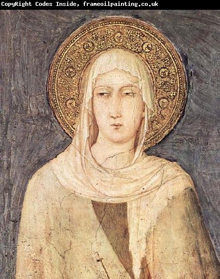 Simone Martini detail depicting Saint Clare of Assisi from a fresco  in the Lower basilica of San Francesco