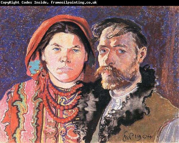 Stanislaw Wyspianski Self Portrait with Wife at the Window,