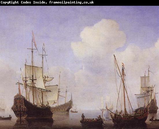VELDE, Willem van de, the Younger Ships riding quietly at anchor